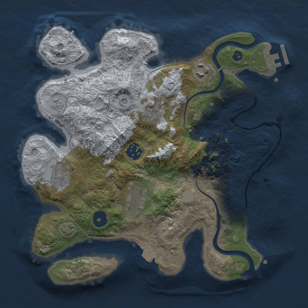 Rust Map: Procedural Map, Size: 3000, Seed: 20326536, 10 Monuments
