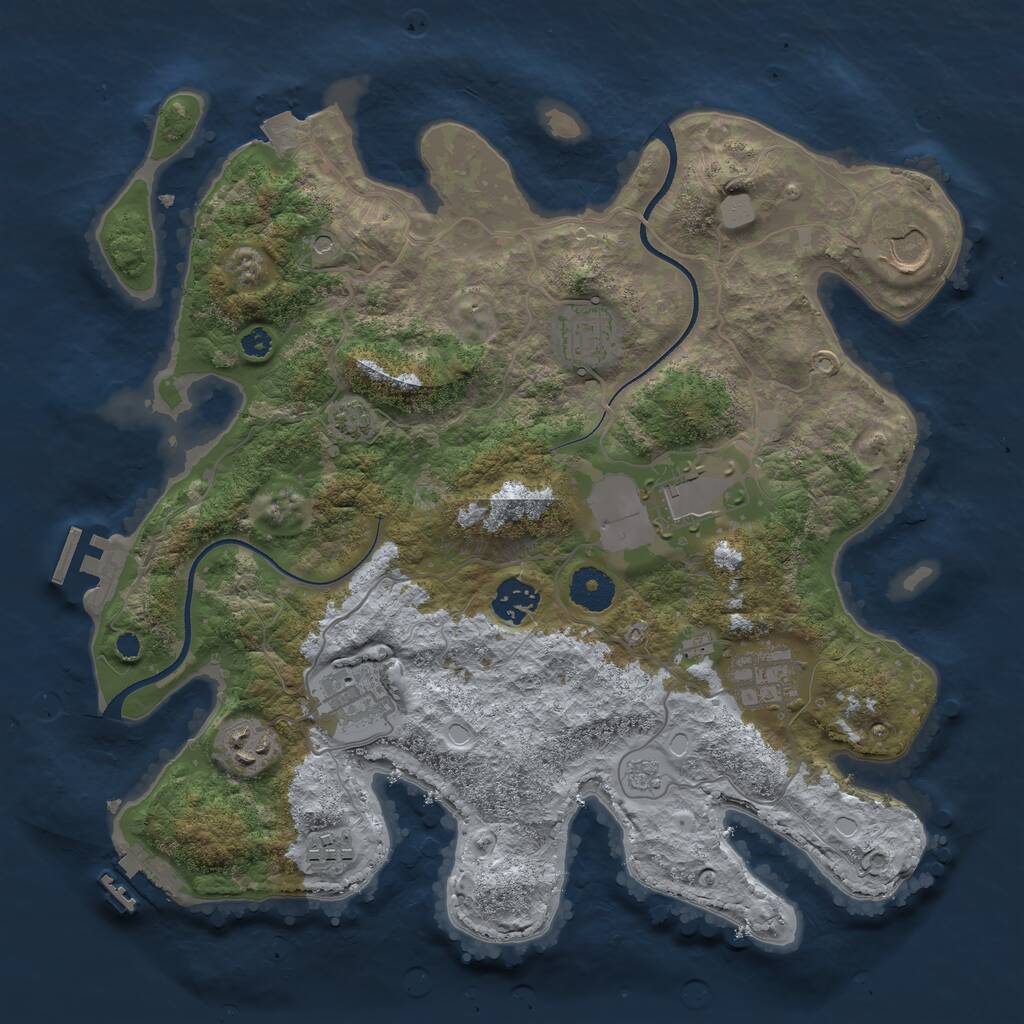 Rust Map: Procedural Map, Size: 3500, Seed: 7788345, 14 Monuments