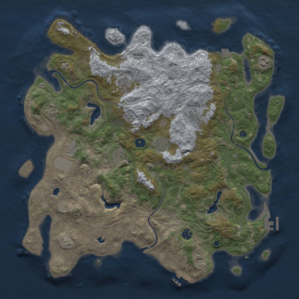 Rust Map: Procedural Map, Size: 4500, Seed: 42345, 15 Monuments