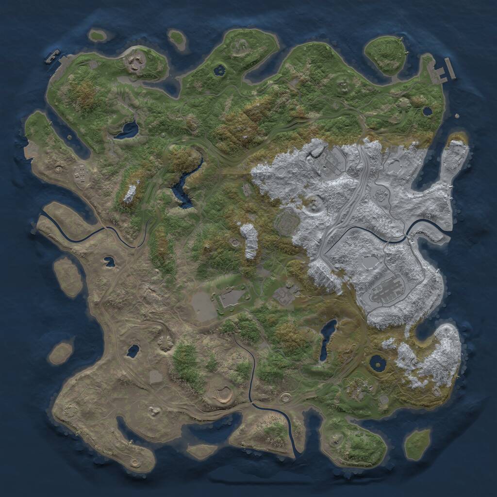 Rust Map: Procedural Map, Size: 4500, Seed: 1982647773, 15 Monuments