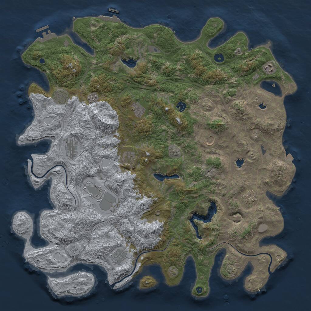 Rust Map: Procedural Map, Size: 4800, Seed: 366513307, 17 Monuments