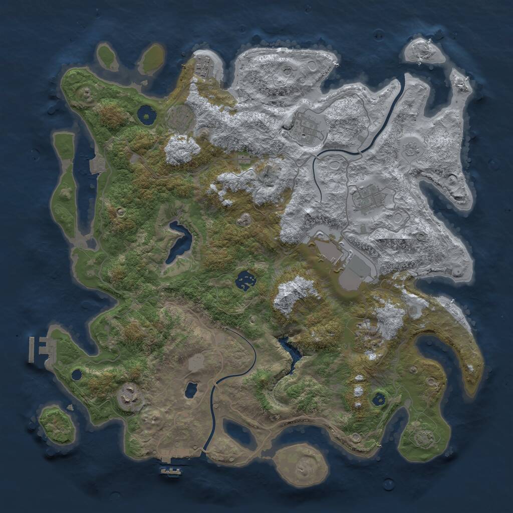 Rust Map: Procedural Map, Size: 4000, Seed: 176529705, 14 Monuments