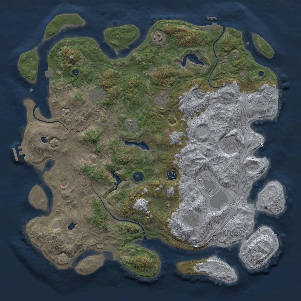 Rust Map: Procedural Map, Size: 4500, Seed: 718275526, 15 Monuments