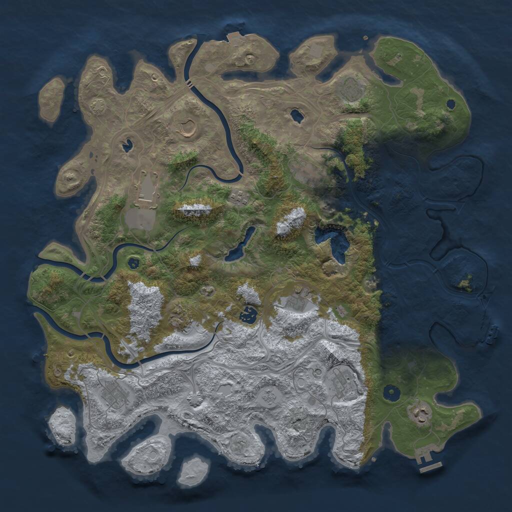 Rust Map: Procedural Map, Size: 4500, Seed: 687101008, 17 Monuments