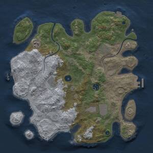 Thumbnail Rust Map: Procedural Map, Size: 3500, Seed: 1126646040, 12 Monuments