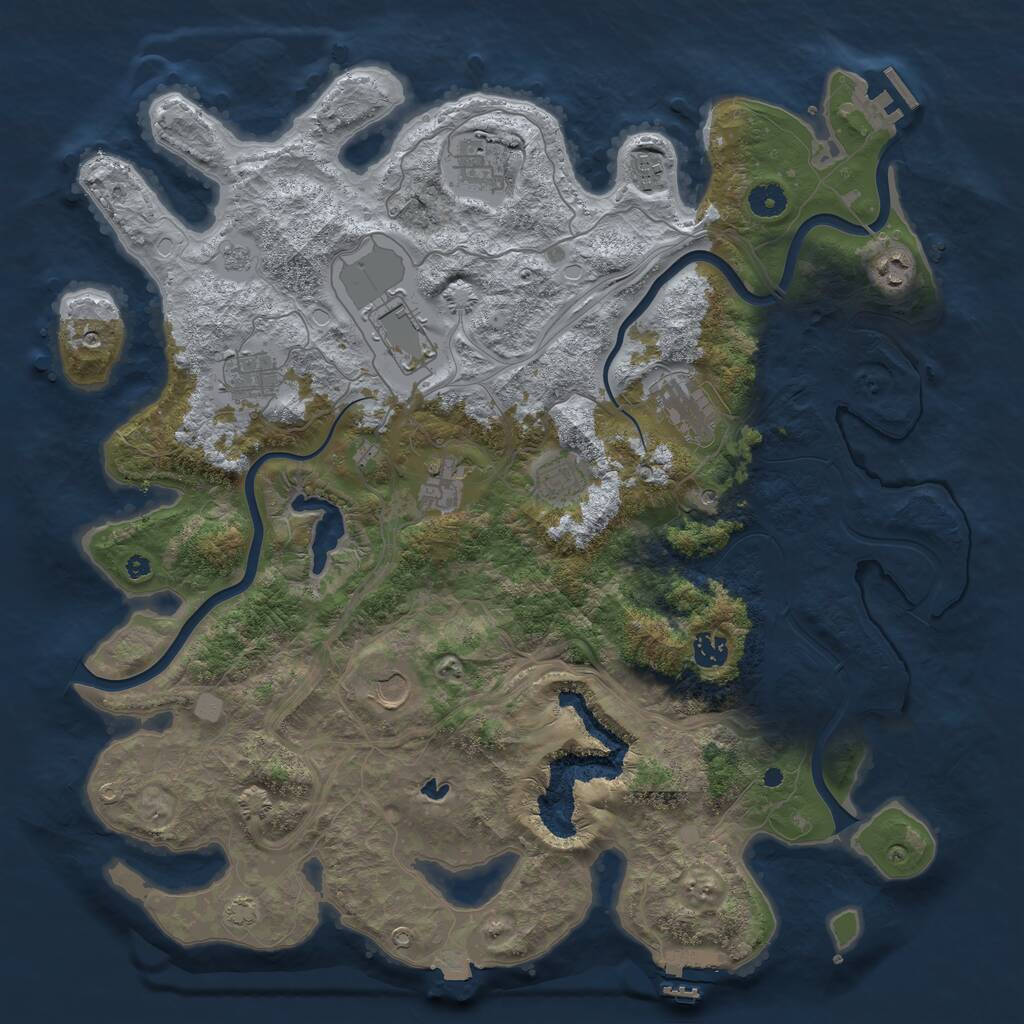 Rust Map: Procedural Map, Size: 4300, Seed: 1538405877, 16 Monuments