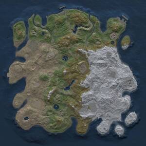 Thumbnail Rust Map: Procedural Map, Size: 4000, Seed: 669301644, 16 Monuments