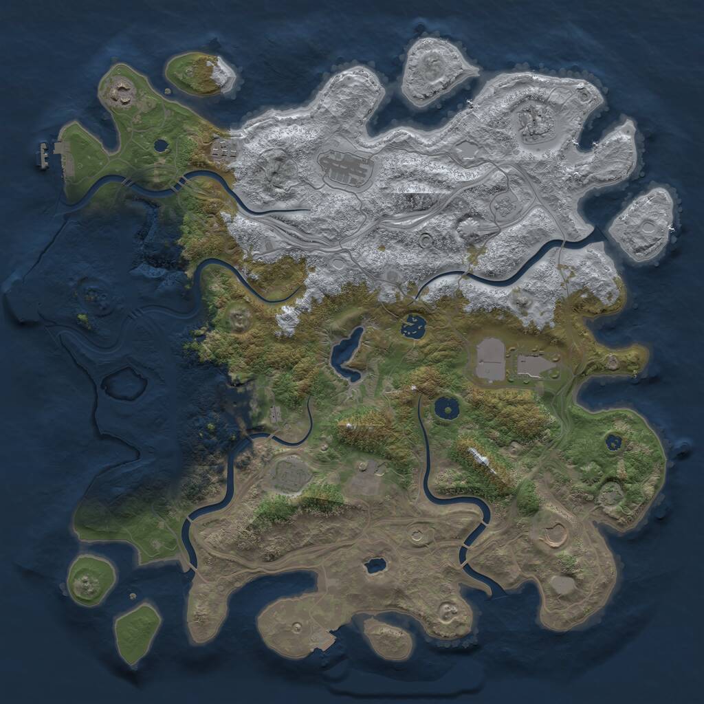Rust Map: Procedural Map, Size: 4350, Seed: 217548, 16 Monuments