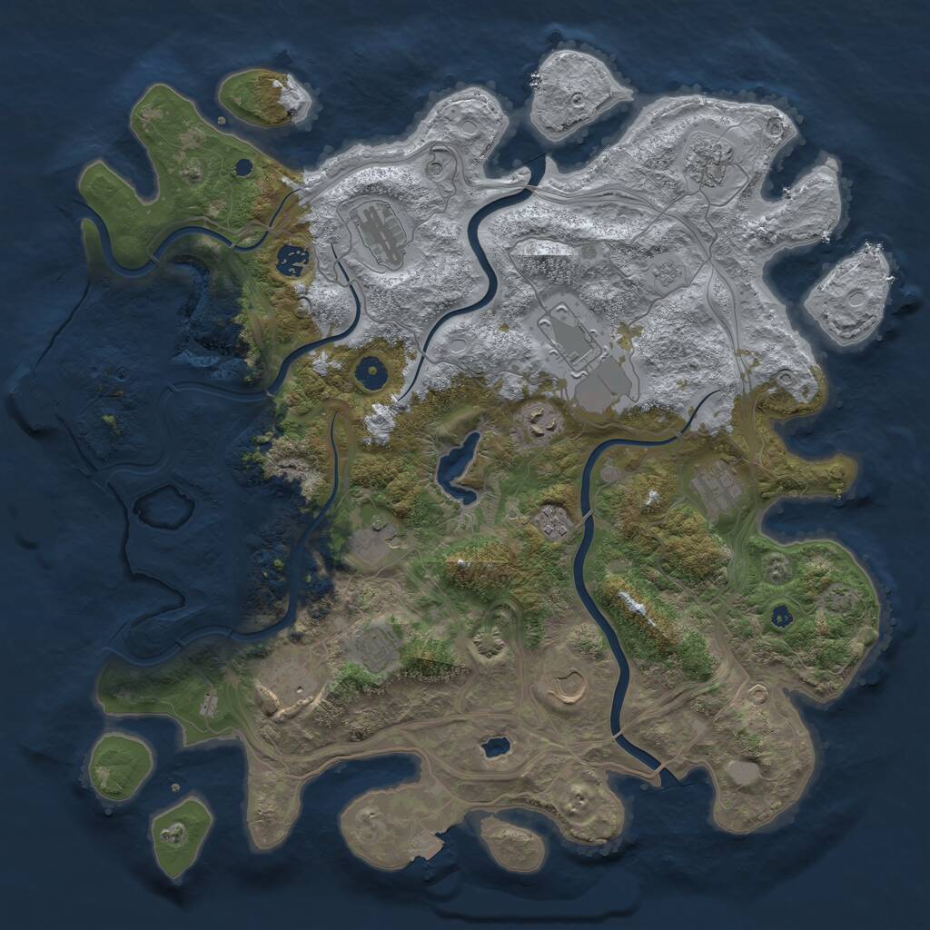 Rust Map: Procedural Map, Size: 4350, Seed: 217548, 16 Monuments