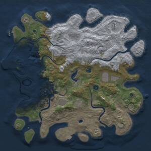 Thumbnail Rust Map: Procedural Map, Size: 4350, Seed: 217548, 16 Monuments