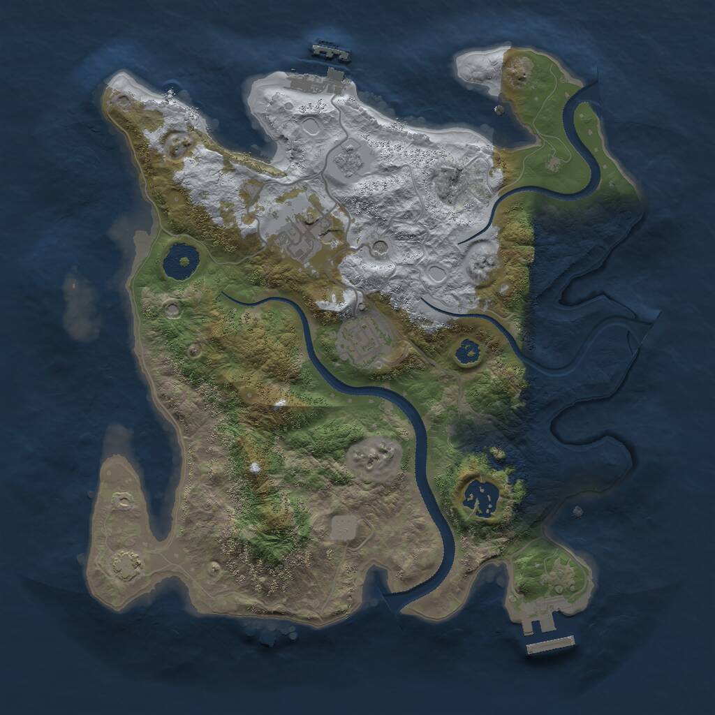 Rust Map: Procedural Map, Size: 3000, Seed: 1463171938, 9 Monuments