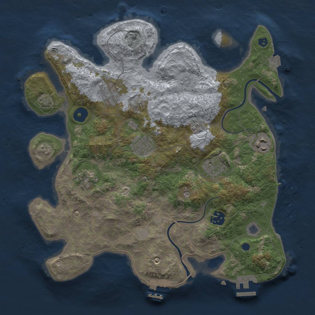 Rust Map: Procedural Map, Size: 3300, Seed: 711001336, 13 Monuments