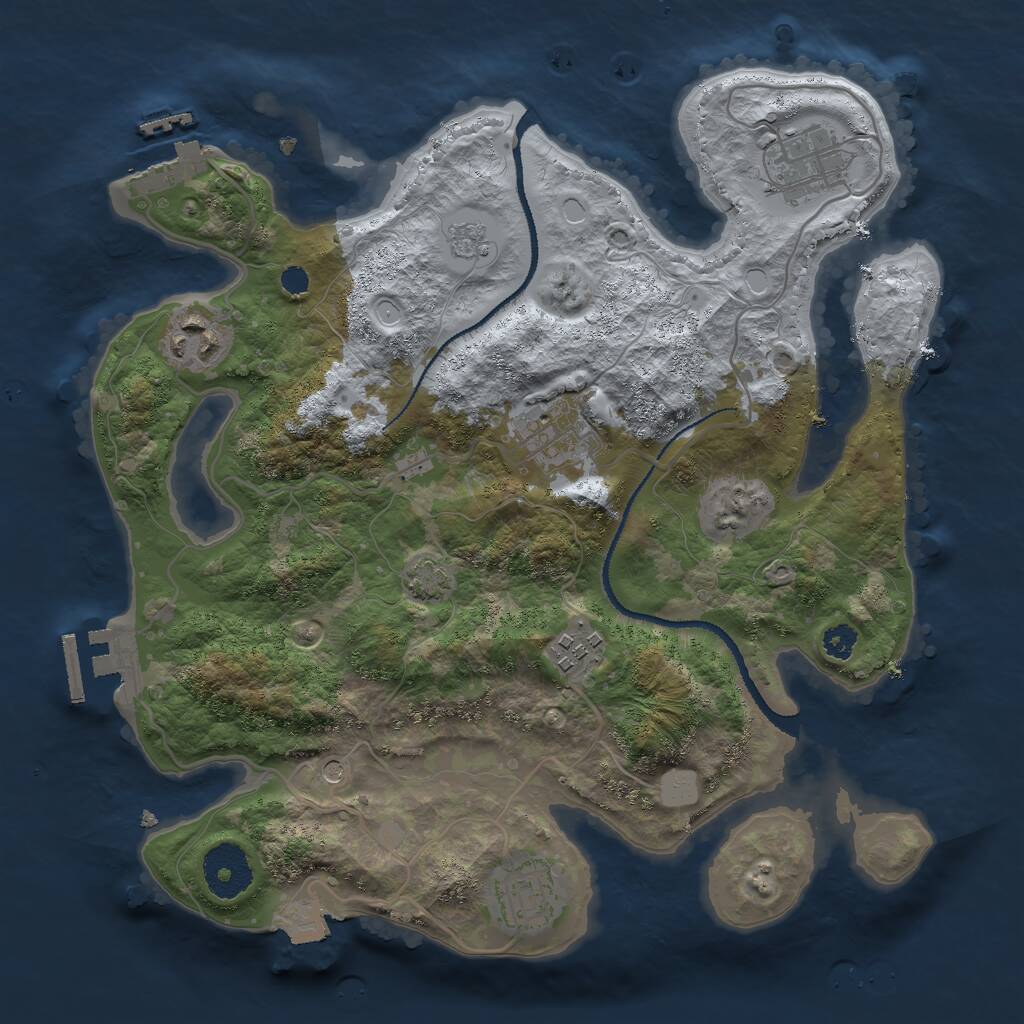 Rust Map: Procedural Map, Size: 3000, Seed: 78613245, 11 Monuments