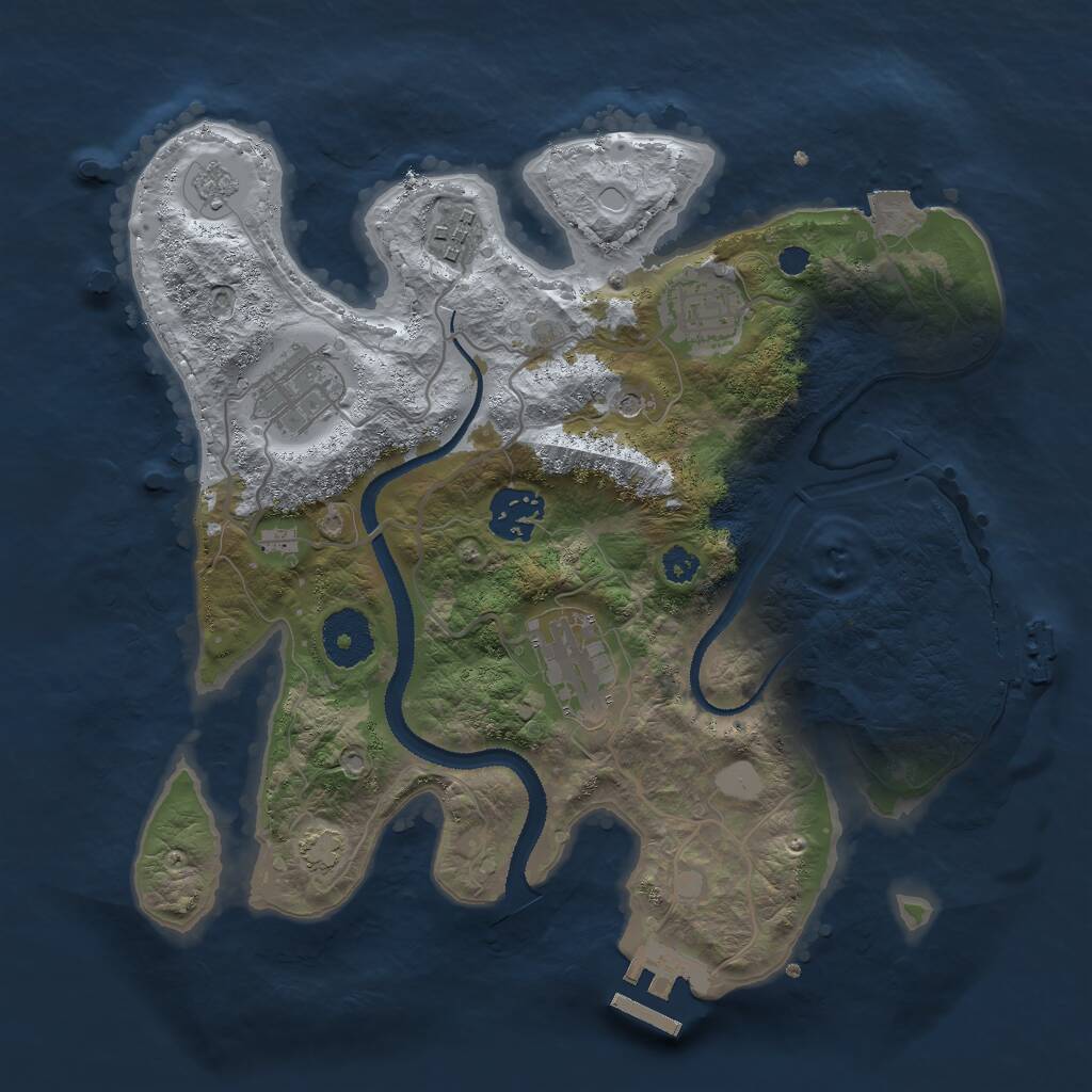 Rust Map: Procedural Map, Size: 3000, Seed: 610375939, 11 Monuments