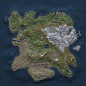 Thumbnail Rust Map: Procedural Map, Size: 3000, Seed: 1910882560, 9 Monuments