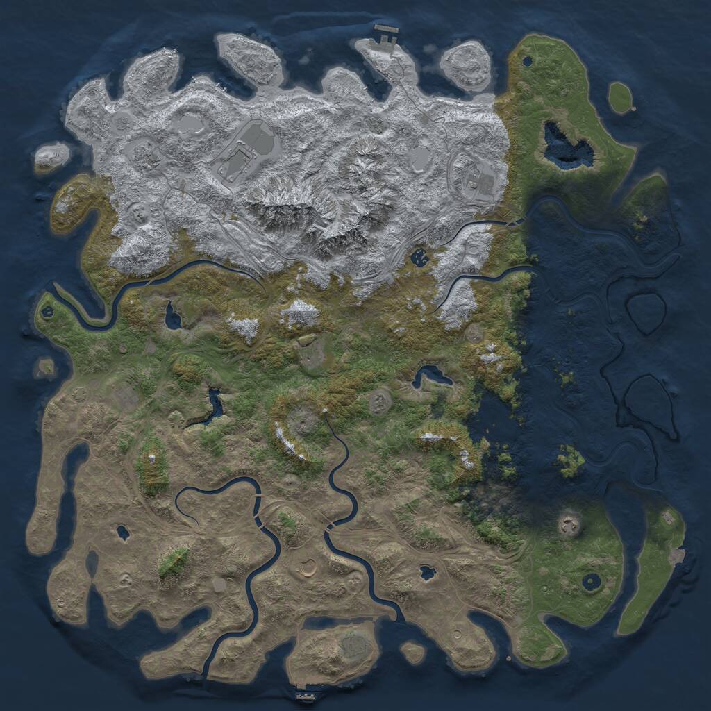 Rust Map: Procedural Map, Size: 6000, Seed: 1145141925, 17 Monuments