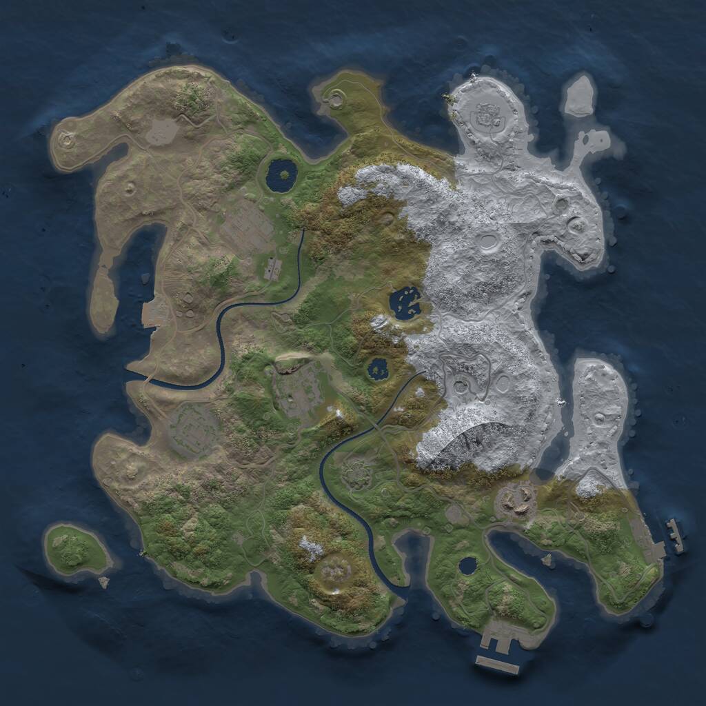 Rust Map: Procedural Map, Size: 3250, Seed: 20014, 11 Monuments