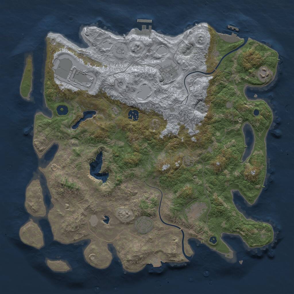 Rust Map: Procedural Map, Size: 4000, Seed: 202502061, 13 Monuments
