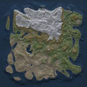 Thumbnail Rust Map: Procedural Map, Size: 4000, Seed: 202502061, 13 Monuments