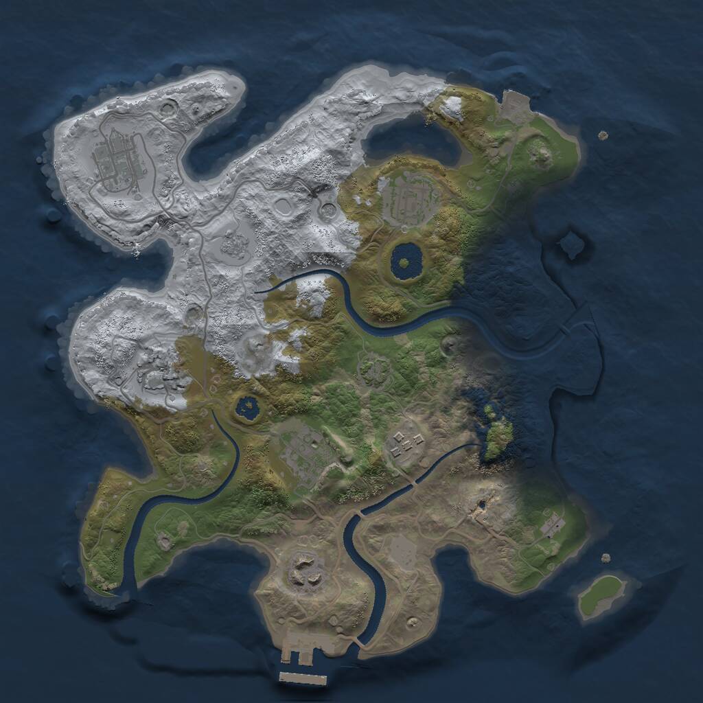 Rust Map: Procedural Map, Size: 3000, Seed: 1485630590, 11 Monuments