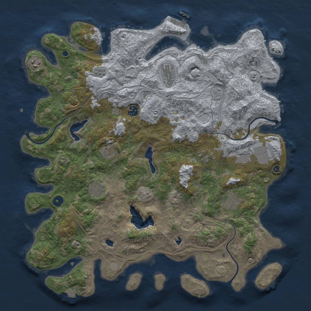 Rust Map: Procedural Map, Size: 4500, Seed: 1086492, 14 Monuments