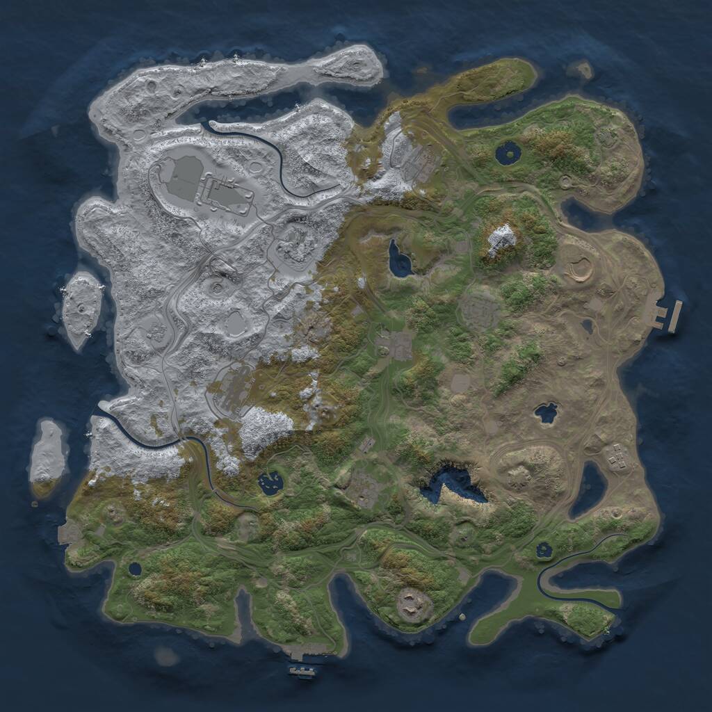 Rust Map: Procedural Map, Size: 4400, Seed: 90295616, 17 Monuments