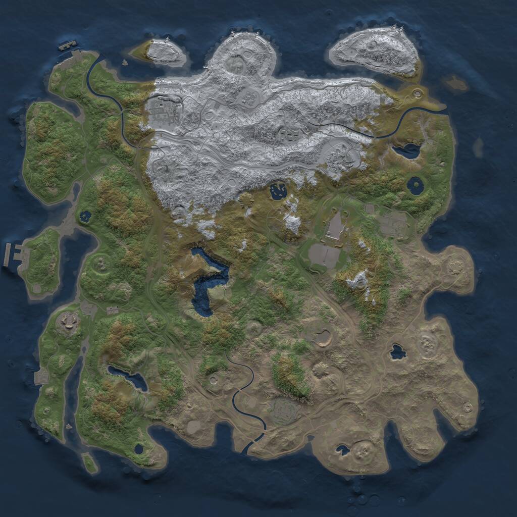 Rust Map: Procedural Map, Size: 4500, Seed: 2137803738, 15 Monuments