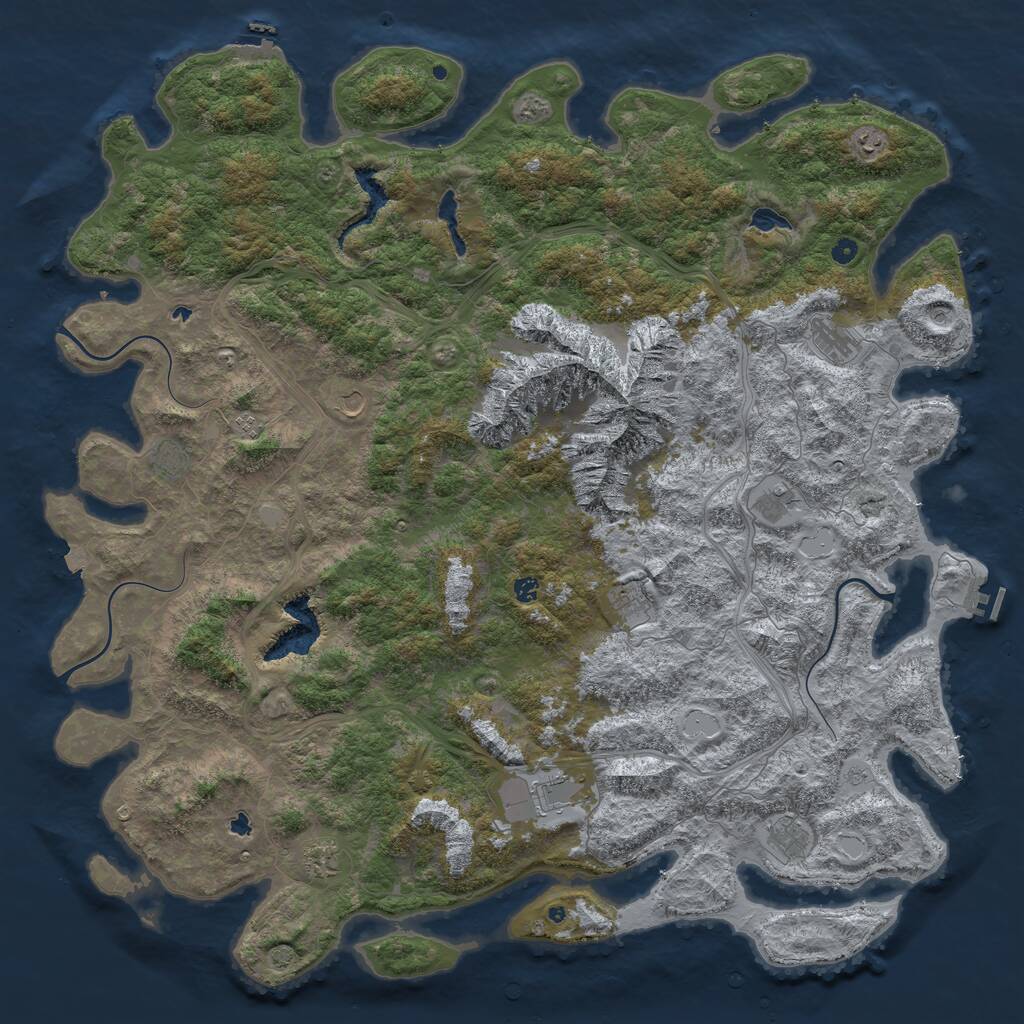 Rust Map: Procedural Map, Size: 6000, Seed: 31313113, 17 Monuments