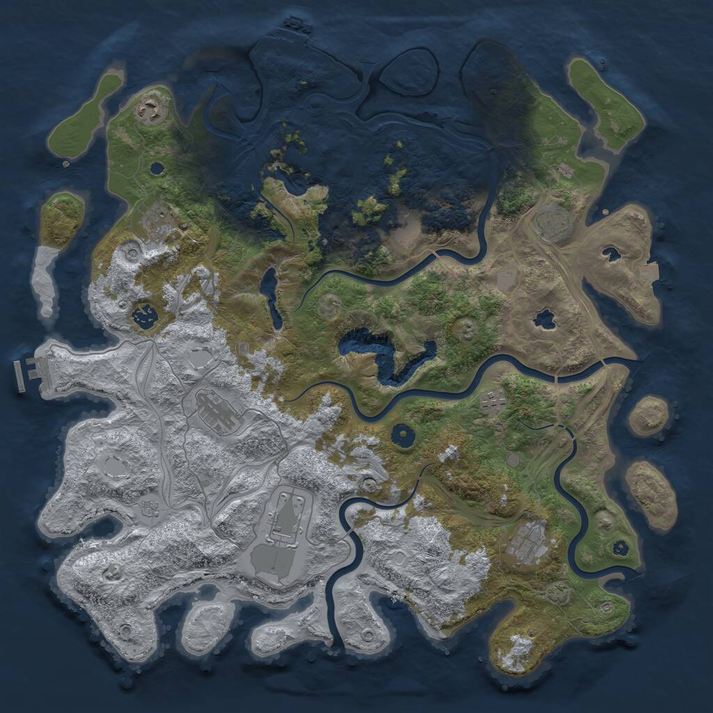 Rust Map: Procedural Map, Size: 4500, Seed: 8172910, 15 Monuments