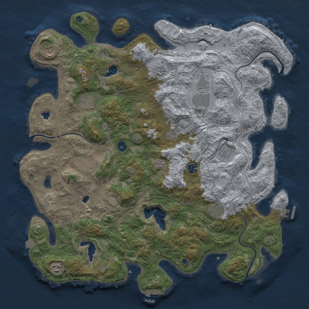 Rust Map: Procedural Map, Size: 4800, Seed: 1530758692, 17 Monuments