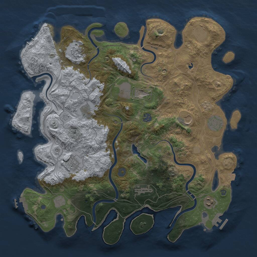 Rust Map: Procedural Map, Size: 4250, Seed: 1786522331, 19 Monuments