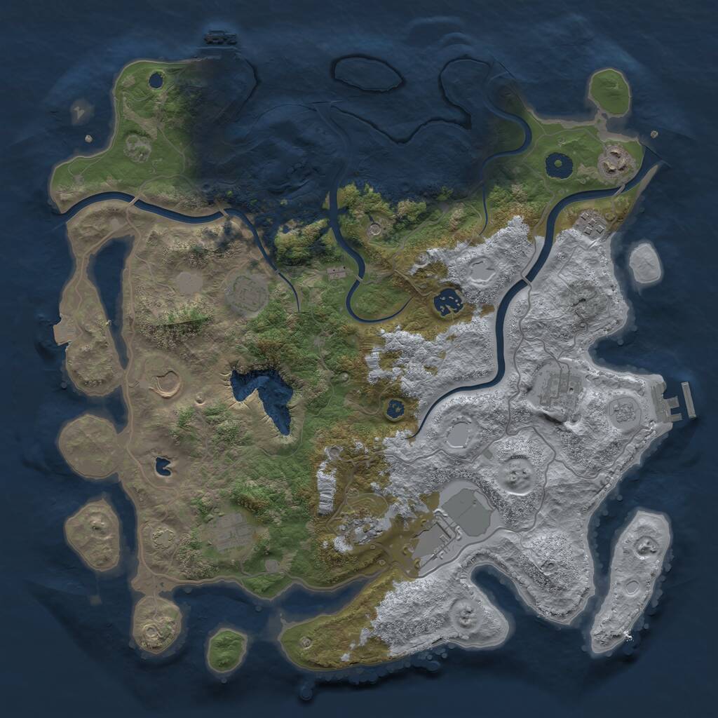 Rust Map: Procedural Map, Size: 4000, Seed: 942152753, 15 Monuments