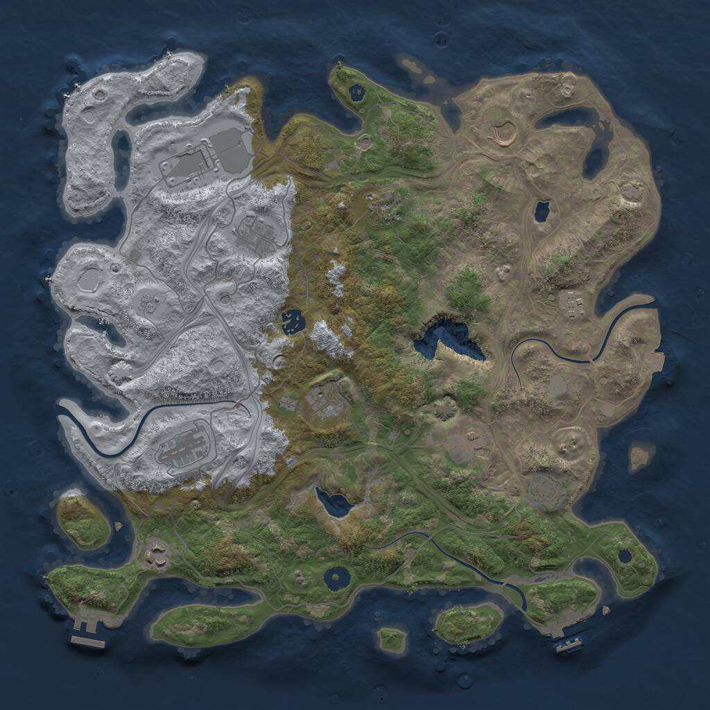 Rust Map: Procedural Map, Size: 4250, Seed: 269670473, 17 Monuments