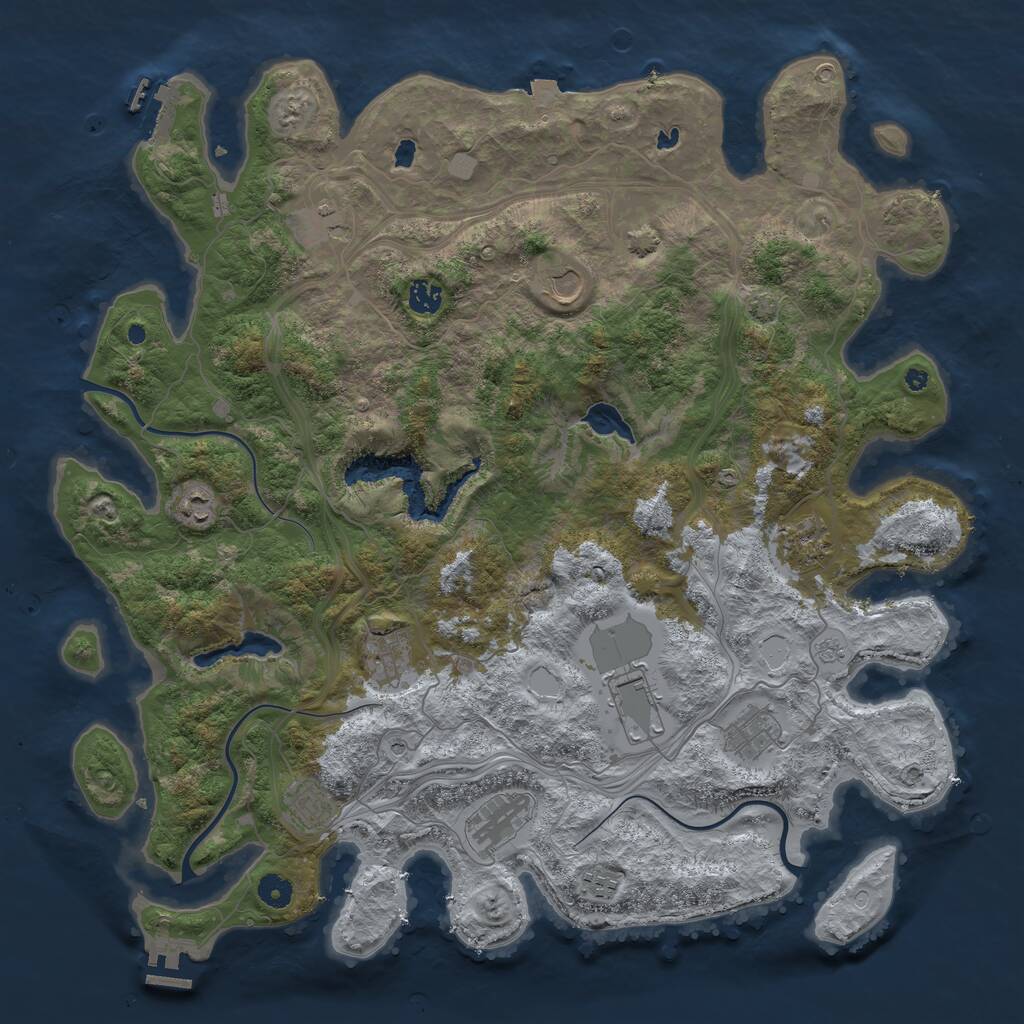 Rust Map: Procedural Map, Size: 4500, Seed: 541473828, 17 Monuments