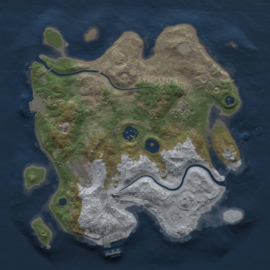 Rust Map: Procedural Map, Size: 2799, Seed: 487654296, 7 Monuments