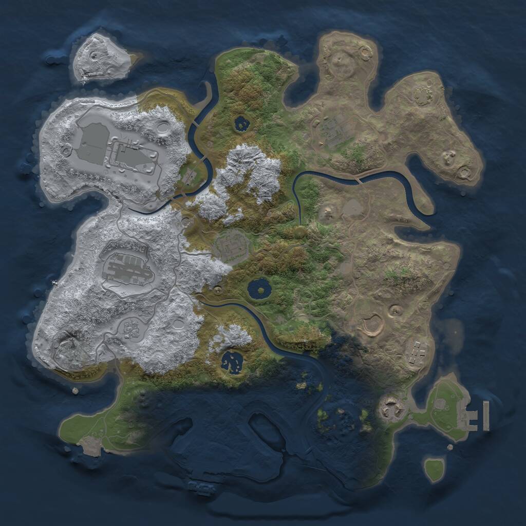 Rust Map: Procedural Map, Size: 3500, Seed: 8765309, 14 Monuments