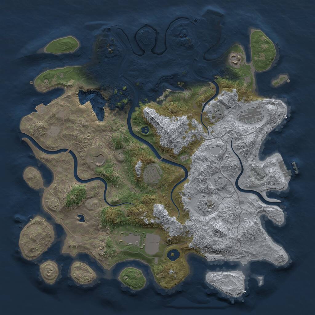 Rust Map: Procedural Map, Size: 4000, Seed: 1662256853, 13 Monuments