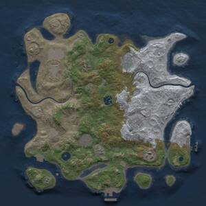 Thumbnail Rust Map: Procedural Map, Size: 3500, Seed: 44853241, 14 Monuments