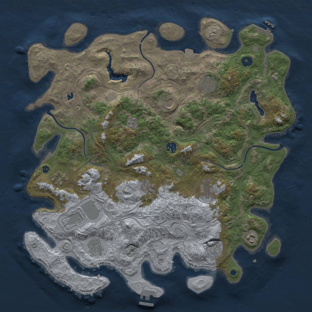 Rust Map: Procedural Map, Size: 4450, Seed: 9877713, 17 Monuments