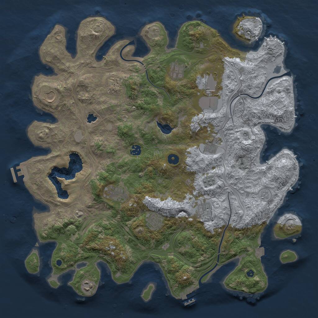 Rust Map: Procedural Map, Size: 4333, Seed: 6022025, 17 Monuments