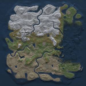 Thumbnail Rust Map: Procedural Map, Size: 5000, Seed: 165439772, 17 Monuments