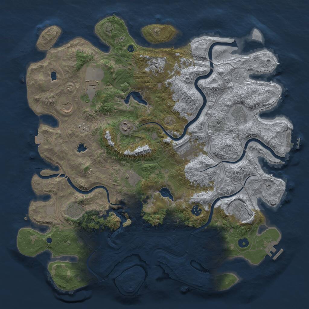 Rust Map: Procedural Map, Size: 4500, Seed: 1032467905, 17 Monuments