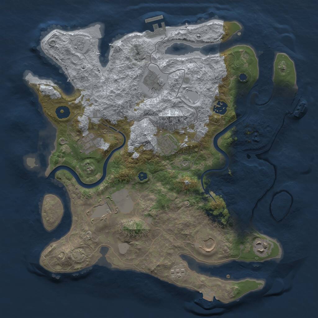 Rust Map: Procedural Map, Size: 3500, Seed: 859860517, 14 Monuments