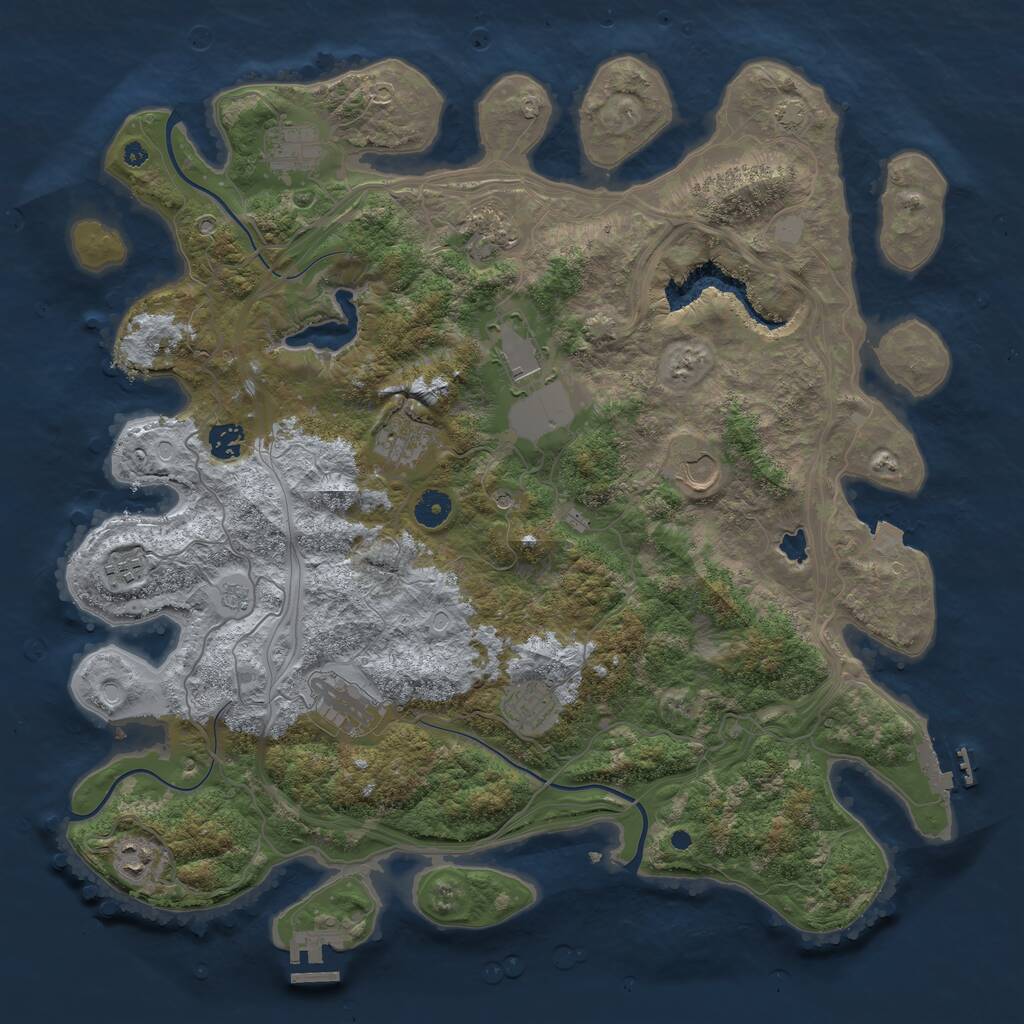 Rust Map: Procedural Map, Size: 4250, Seed: 1131250199, 16 Monuments