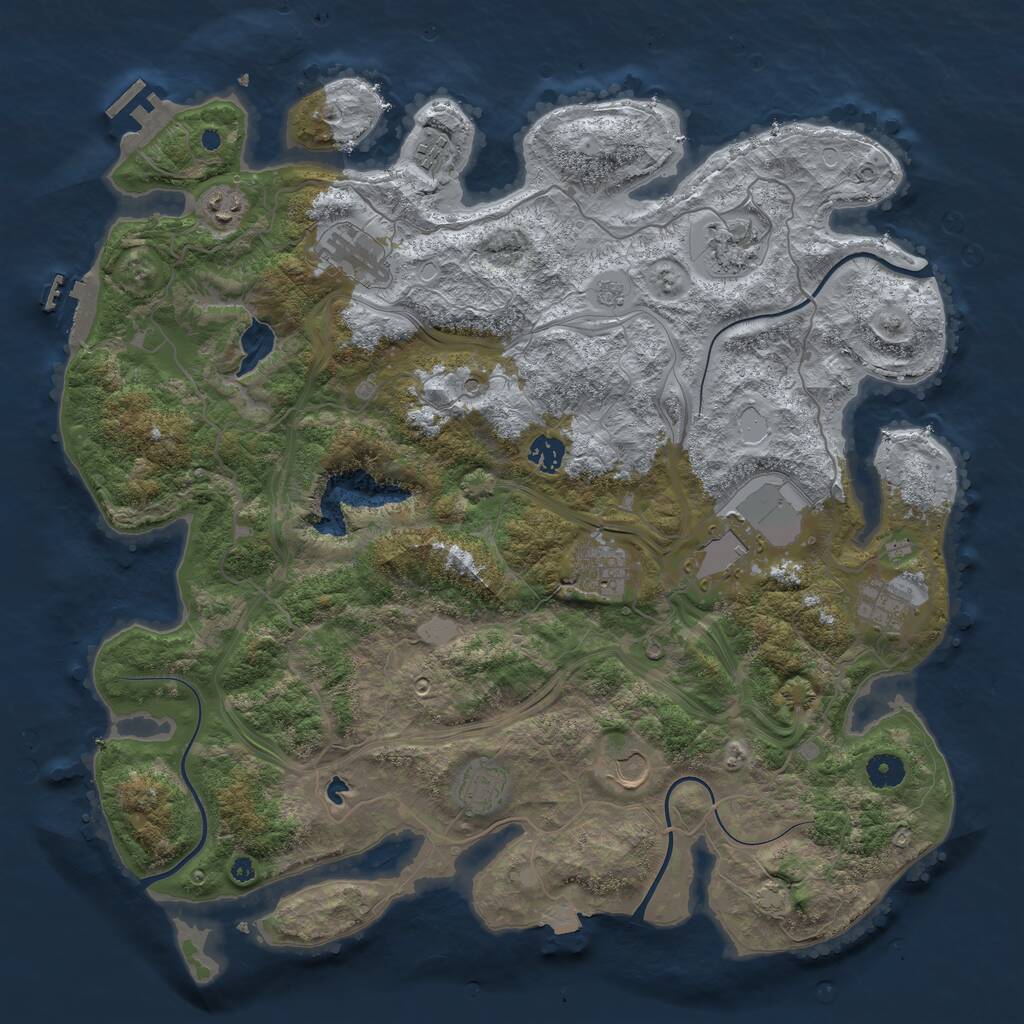Rust Map: Procedural Map, Size: 4250, Seed: 1373689778, 16 Monuments