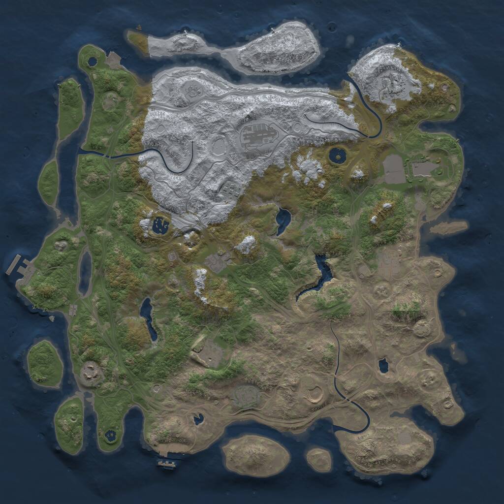 Rust Map: Procedural Map, Size: 4500, Seed: 1861907895, 17 Monuments
