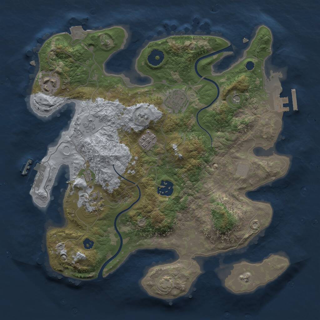 Rust Map: Procedural Map, Size: 3000, Seed: 1749315494, 11 Monuments