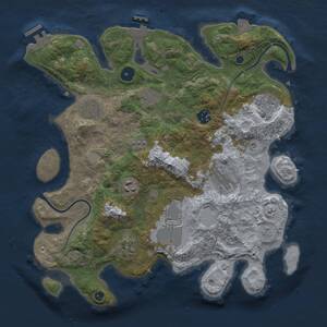 Thumbnail Rust Map: Procedural Map, Size: 3500, Seed: 1419852793, 15 Monuments
