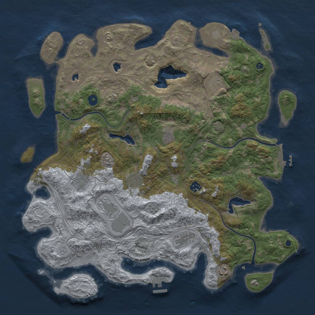 Rust Map: Procedural Map, Size: 4500, Seed: 1659769079, 15 Monuments