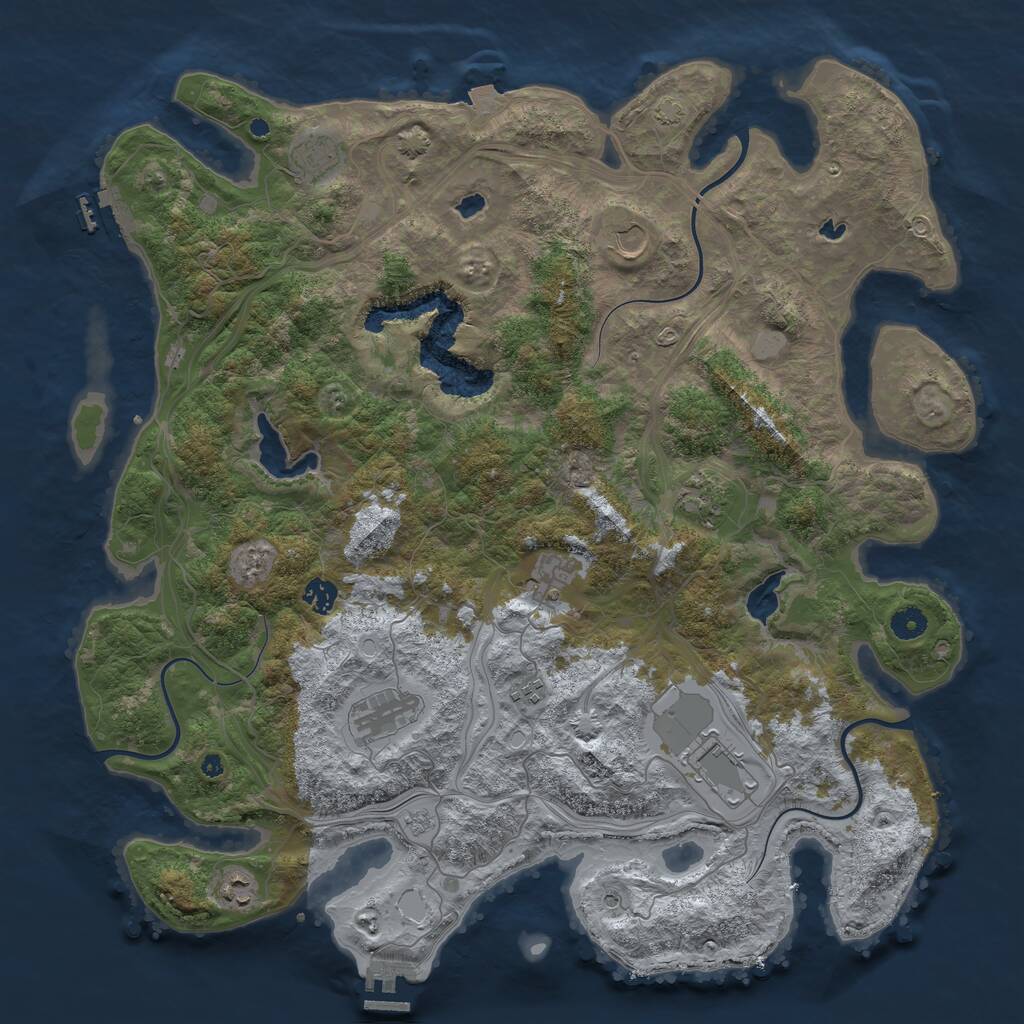 Rust Map: Procedural Map, Size: 4500, Seed: 6777777, 15 Monuments